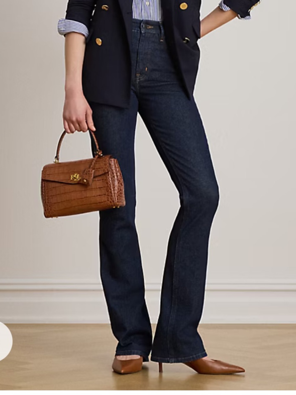 Lauren Ralph Lauren Women's Boot Cut Jeans - Dark Blue Denim